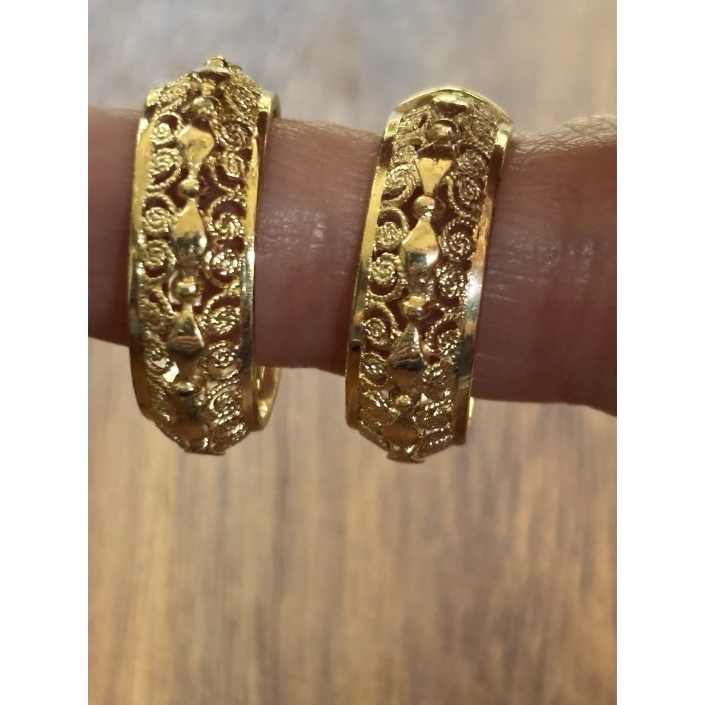 Vintage Sterling Golden Filigree Earrings Germany